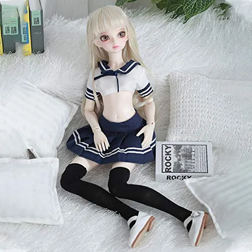 1/4 BJD Doll, SD Girl Doll 41Cm/16.1Inch Ball Jointed Dolls Female Body with Full Set Clothes Shoes Wig Makeup, Best Gift for Girls