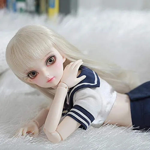 1/4 BJD Doll, SD Girl Doll 41Cm/16.1Inch Ball Jointed Dolls Female Body with Full Set Clothes Shoes Wig Makeup, Best Gift for Girls