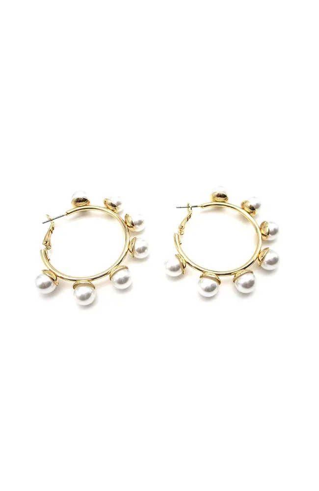8mm Pearl Trimmed Hoops