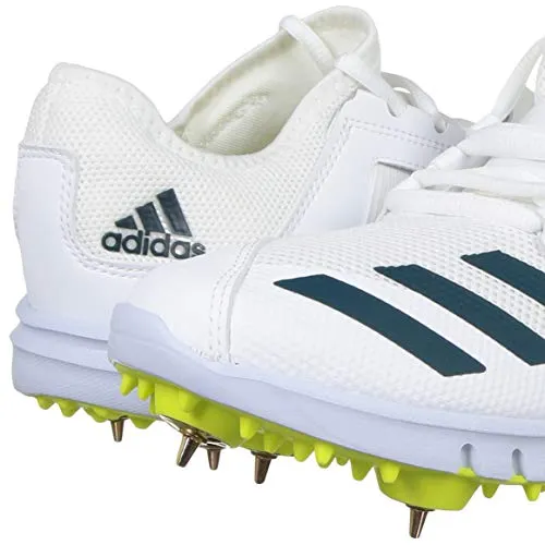 Adidas Kid's Howzat Spike Junior 20 Cricket Shoe- FTWWHT/WILTEA/ACIYEL, 3 UK