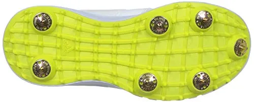Adidas Kid's Howzat Spike Junior 20 Cricket Shoe- FTWWHT/WILTEA/ACIYEL, 3 UK