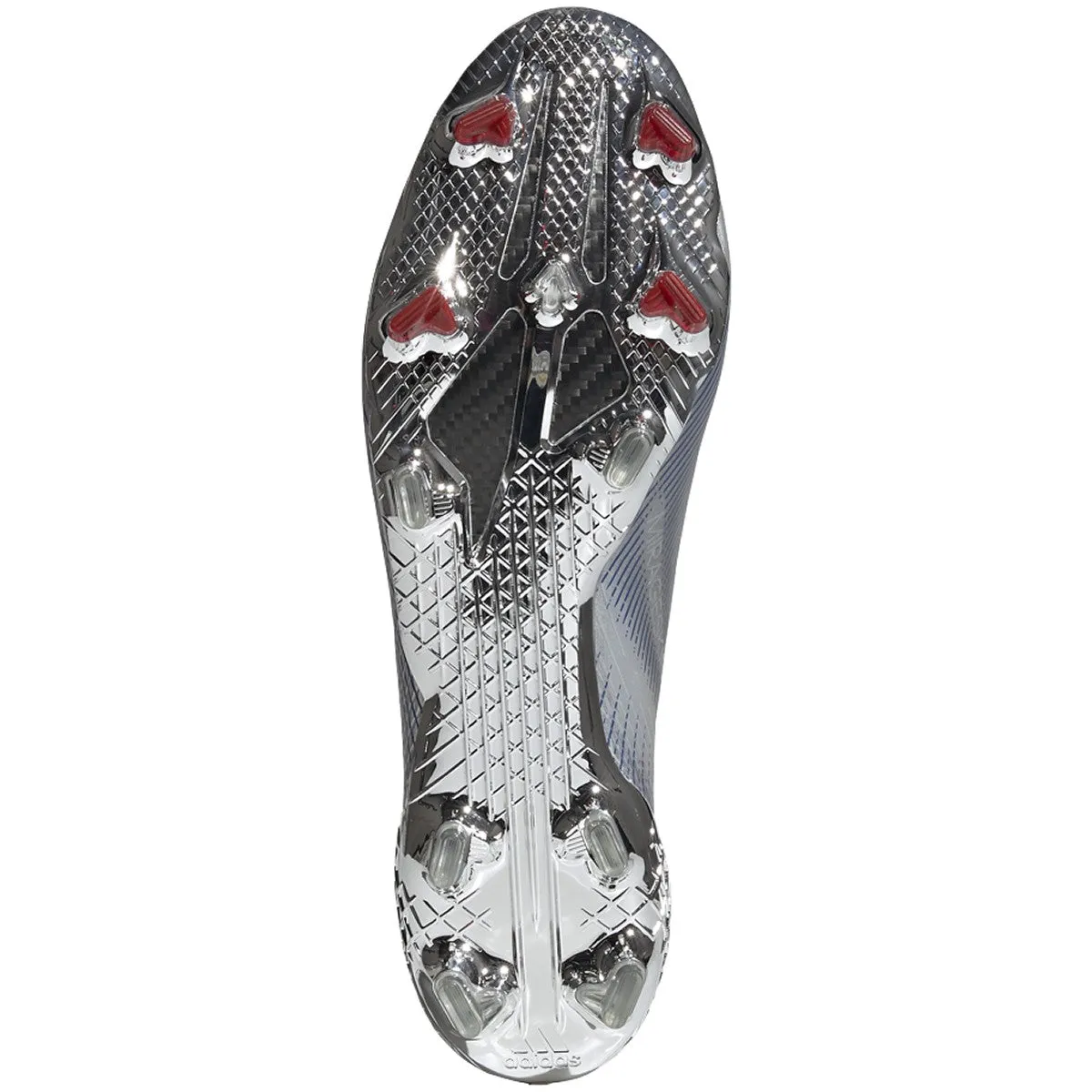 adidas X Ghosted   Firm Ground Cleats - Silver Metallic/Core Black/Scarlet