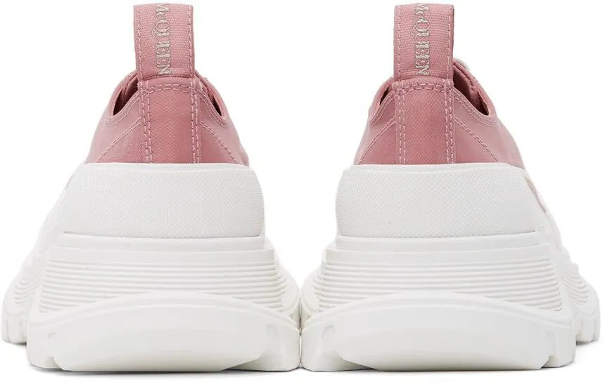 Alexander McQueen Pink Satin Tread Slick Sneakers