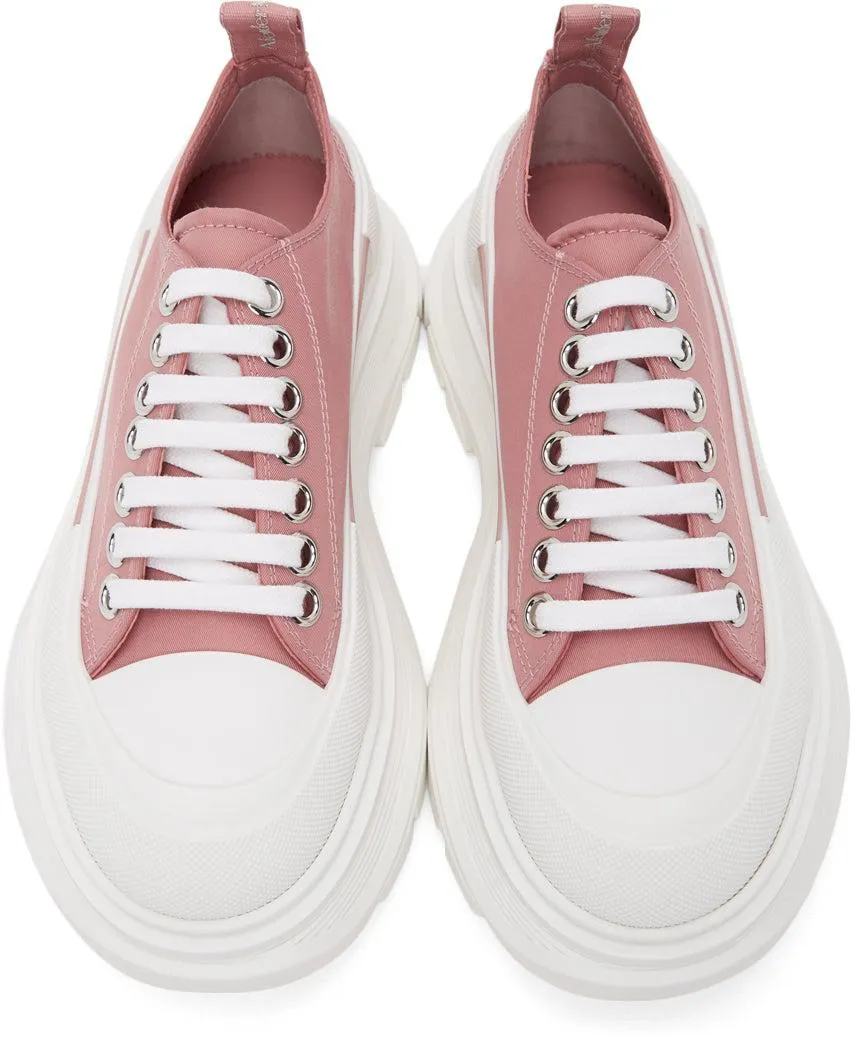 Alexander McQueen Pink Satin Tread Slick Sneakers