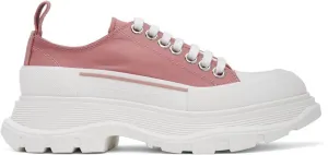Alexander McQueen Pink Satin Tread Slick Sneakers