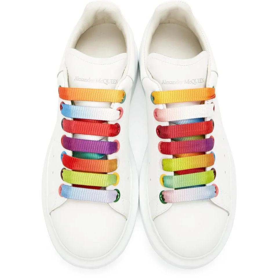 Alexander McQueen SSENSE Exclusive White Rainbow Oversized Sneakers