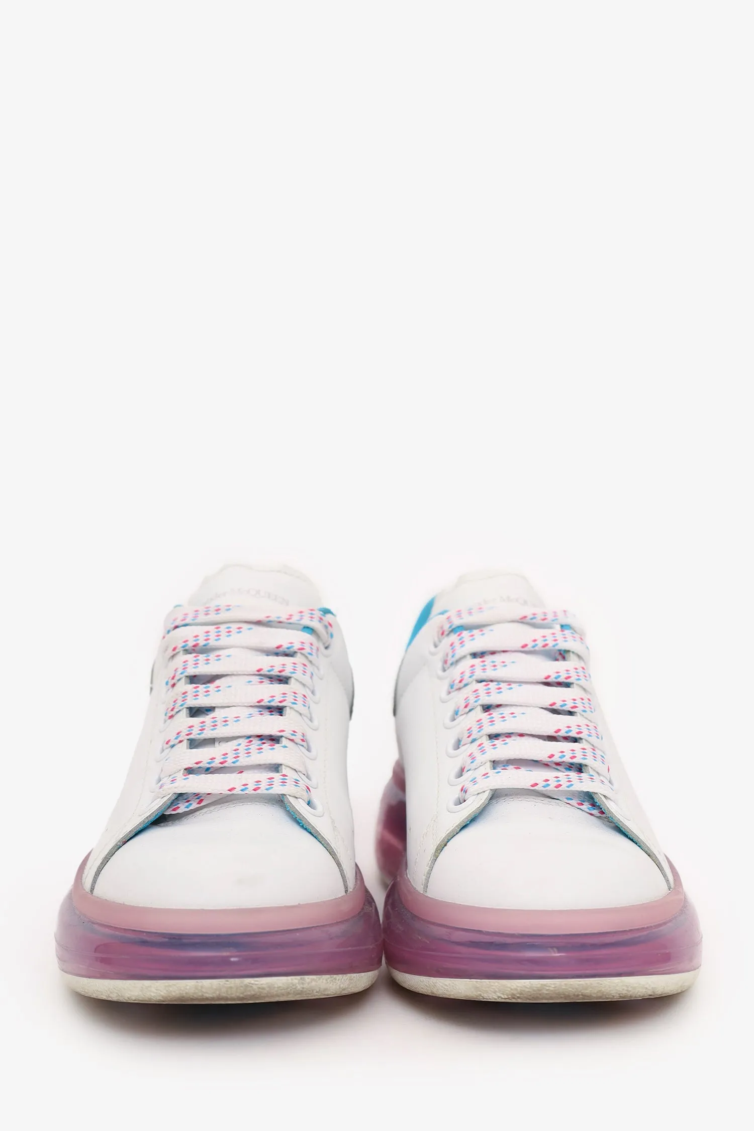 Alexander McQueen White Leather Transparent Sole Sneakers Size 39