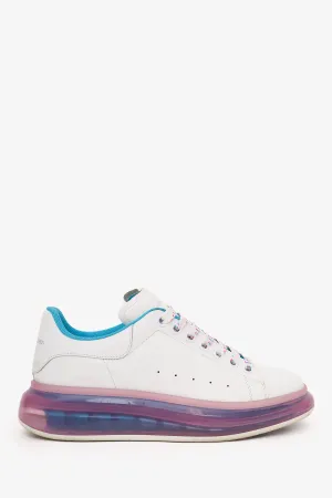 Alexander McQueen White Leather Transparent Sole Sneakers Size 39