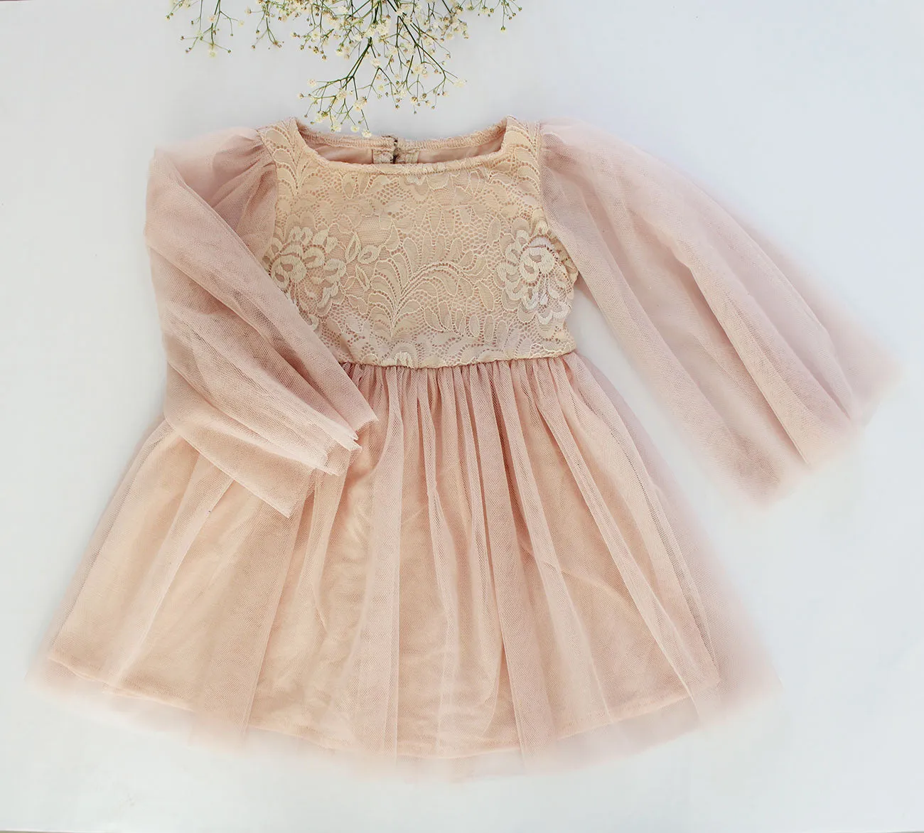 Angel Wing Dress - Soft Peach (headband   shoes sold separately)