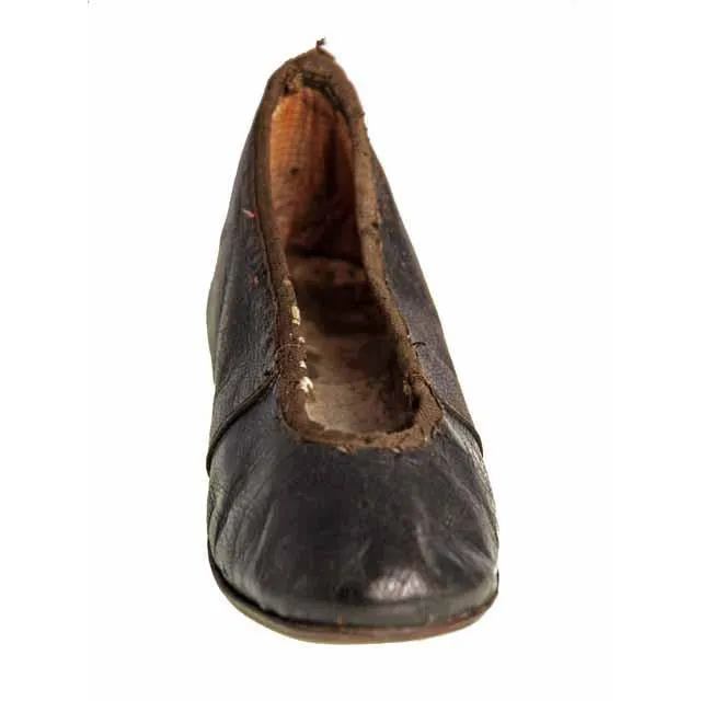 Antique Leather Childrens Slipper Shoe ( single) 1840s Hand Made