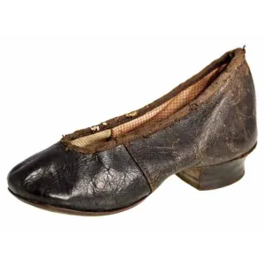 Antique Leather Childrens Slipper Shoe ( single) 1840s Hand Made