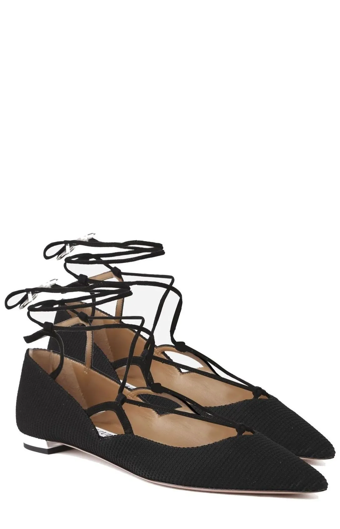 Aquazzura Lace-Up Ballerina Flats