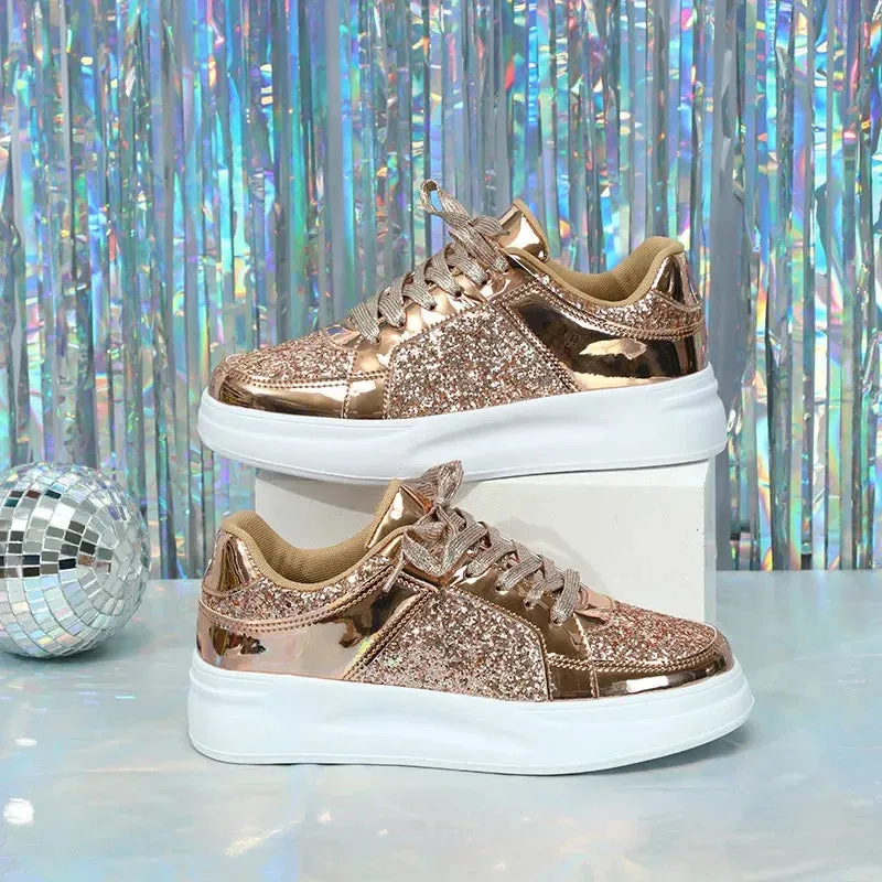 Beatrix - Stylish Glitter Platform Sneakers for Women