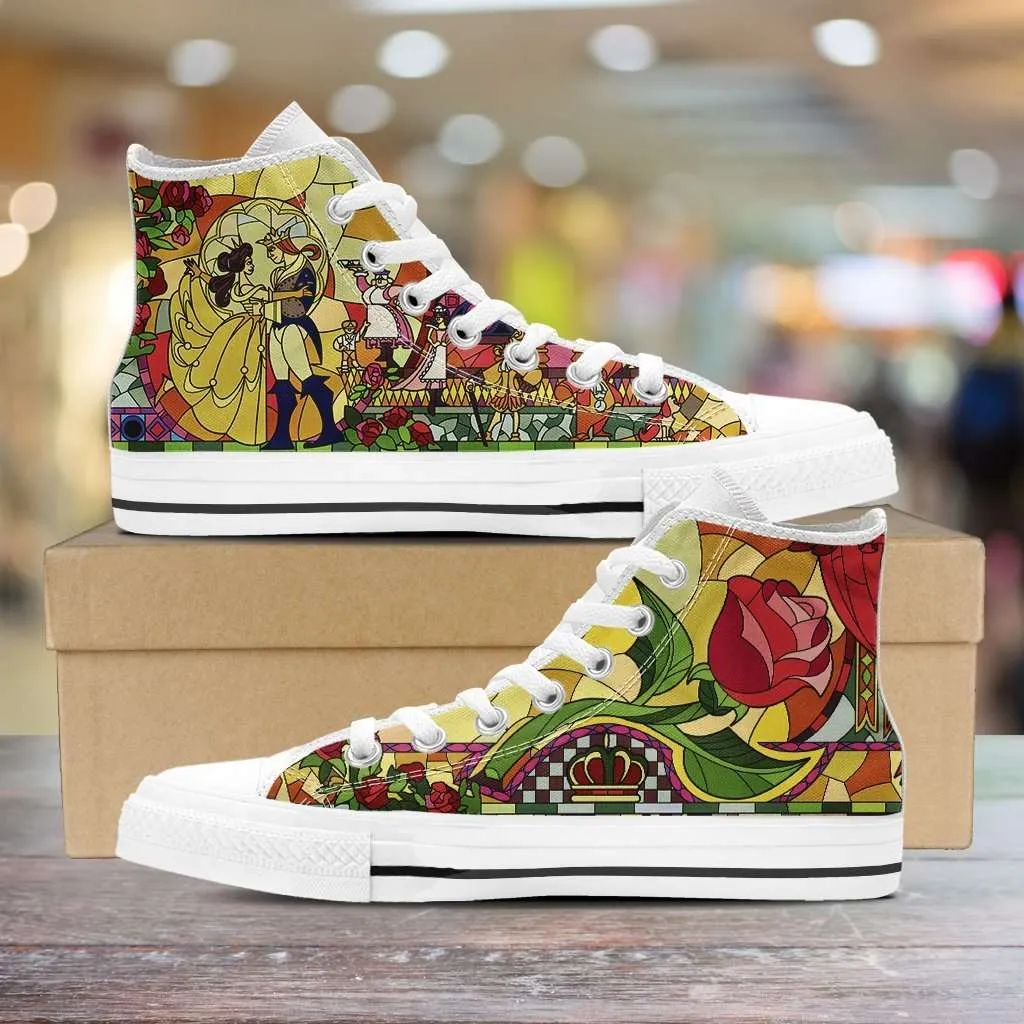 Beauty and the Beast Canvas High Top Shoes V2