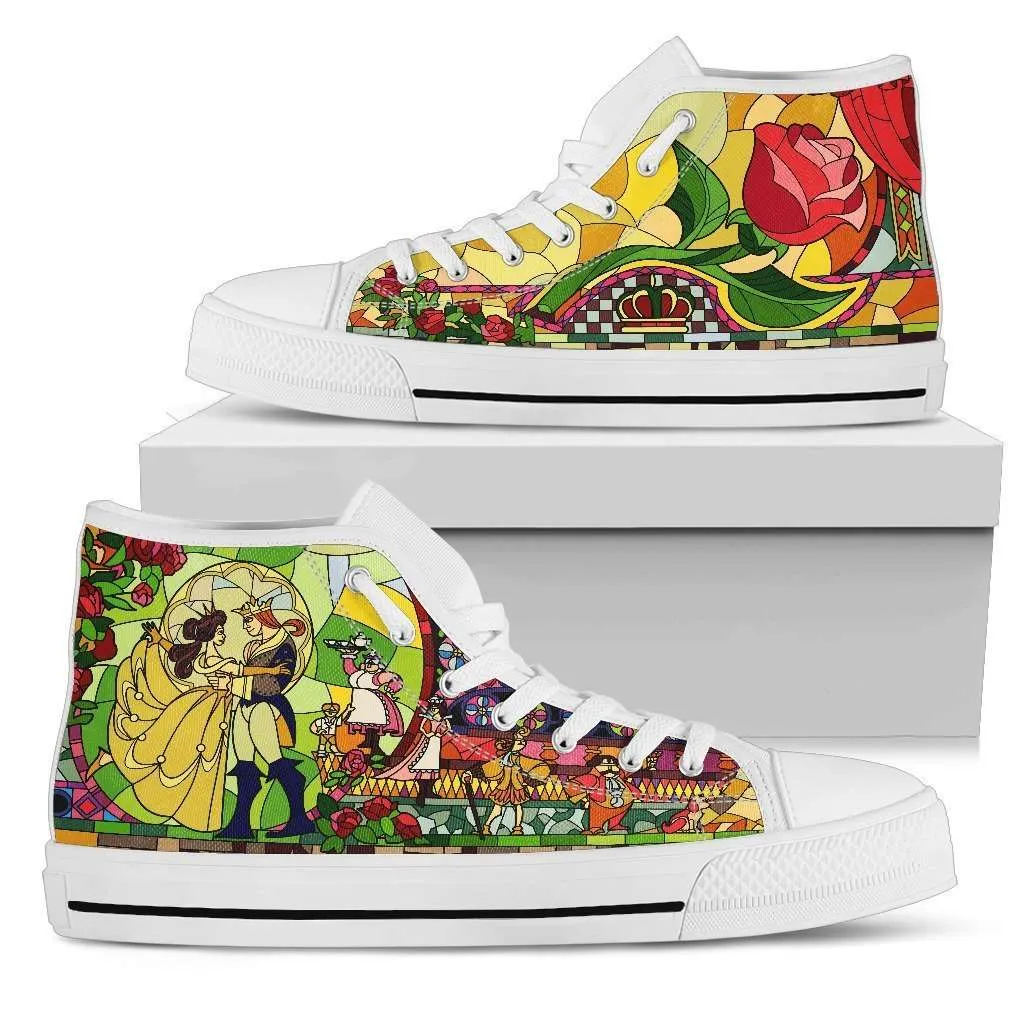 Beauty and the Beast Canvas High Top Shoes V2