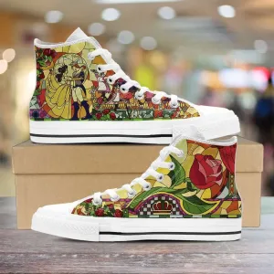 Beauty and the Beast Canvas High Top Shoes V2