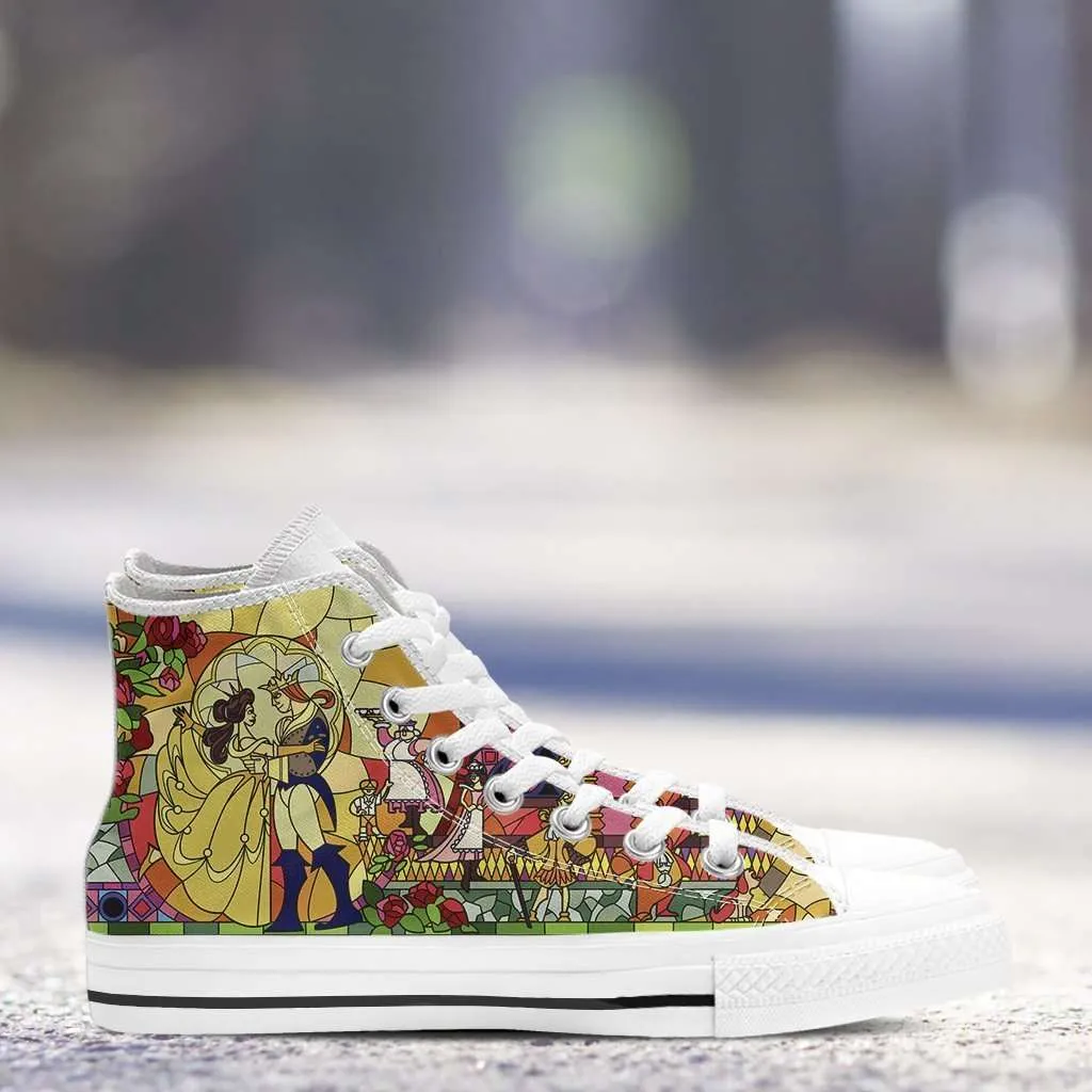 Beauty and the Beast Canvas High Top Shoes V2
