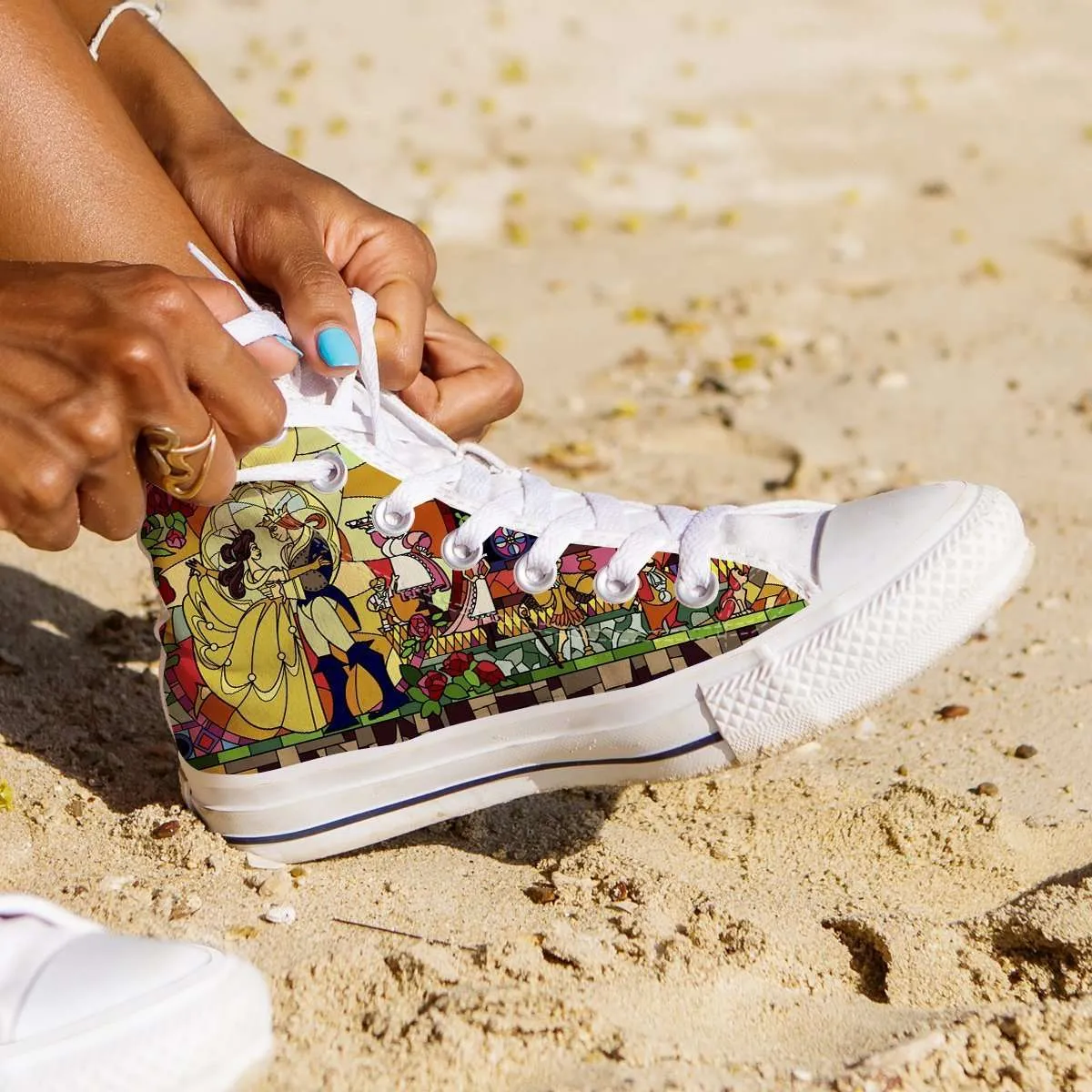 Beauty and the Beast Canvas High Top Shoes V2