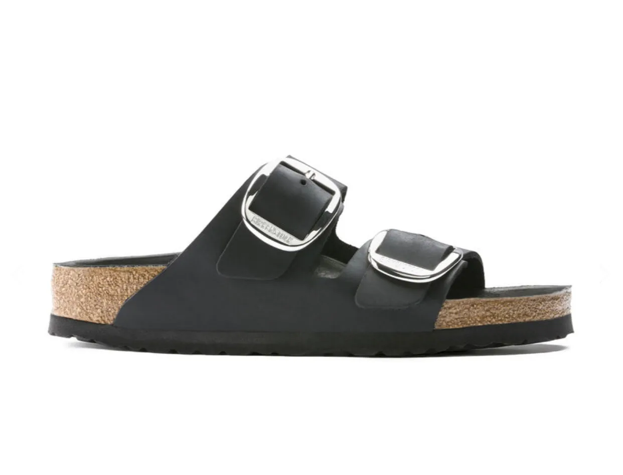 Birkenstock Arizona Big Buckle Black Oiled Leather Made In Germany