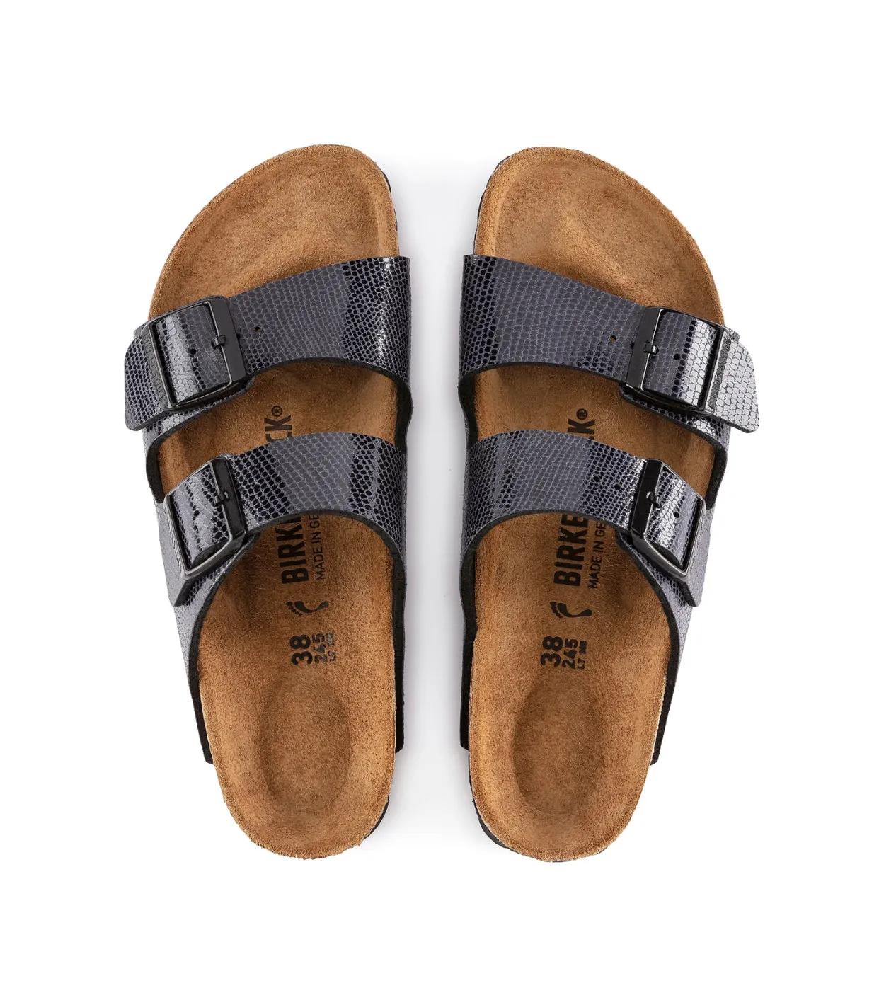 Birkenstock Arizona Magical Metallic Midnight Blue Birko-Flor Made In Germany