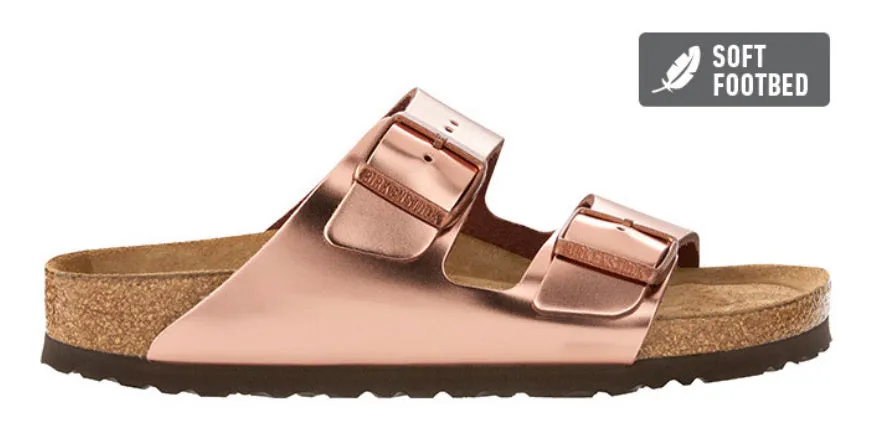 Birkenstock Arizona Metallic Copper Soft Footbed Made In Germany