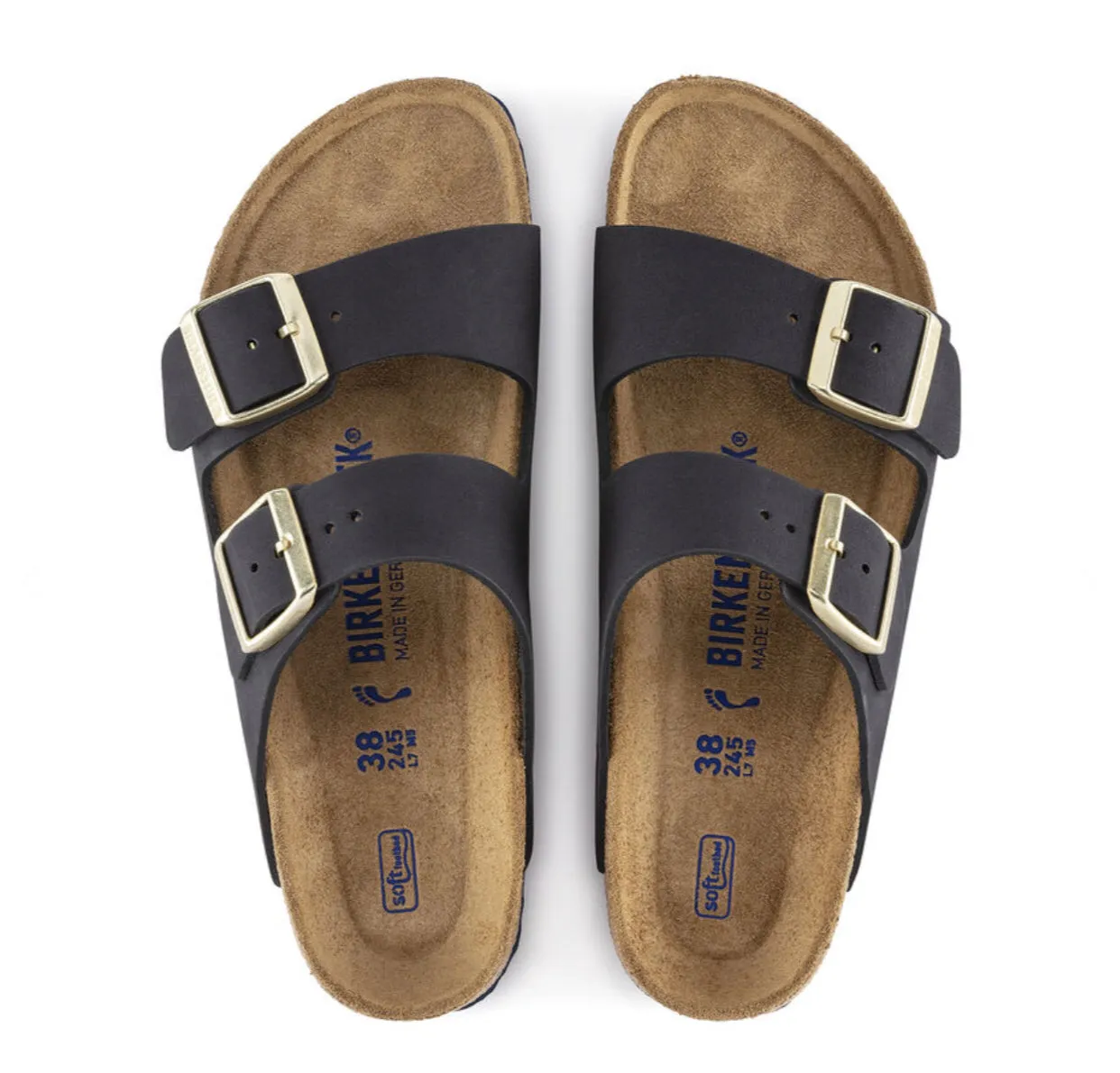 Birkenstock Arizona Midnight Blue Nubuck Leather Soft Footbed Made In Germany