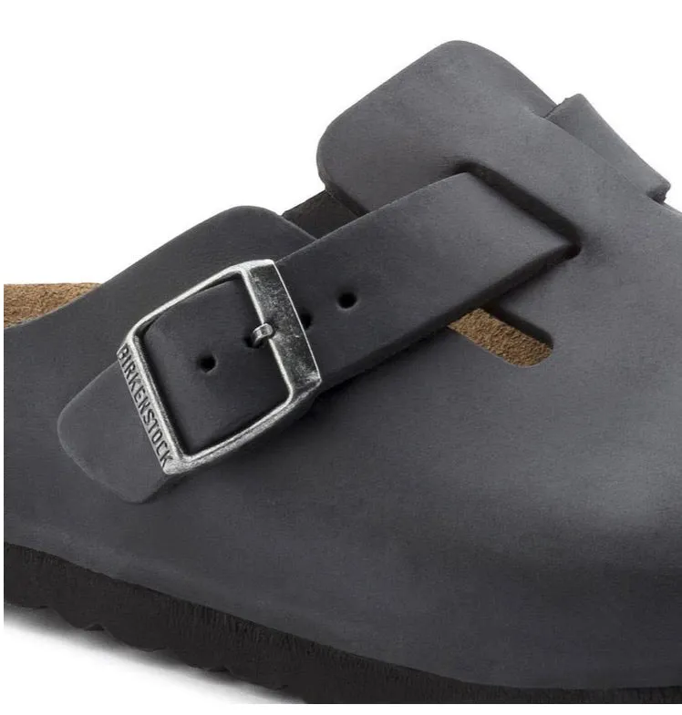 Birkenstock Boston Black Oiled Clog Made In Germany