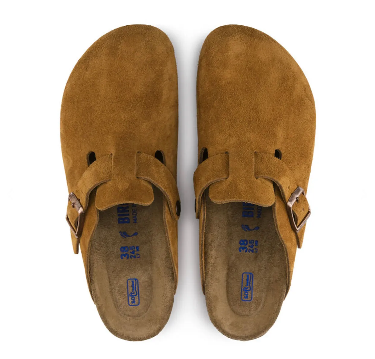 Birkenstock Boston Mink Suede Soft Footbed Made In Germany