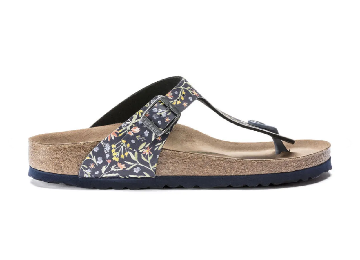 Birkenstock Gizeh Watercolor Flower Navy Vegan Made In Germany