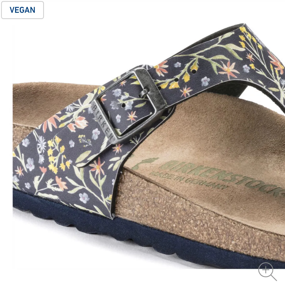 Birkenstock Gizeh Watercolor Flower Navy Vegan Made In Germany