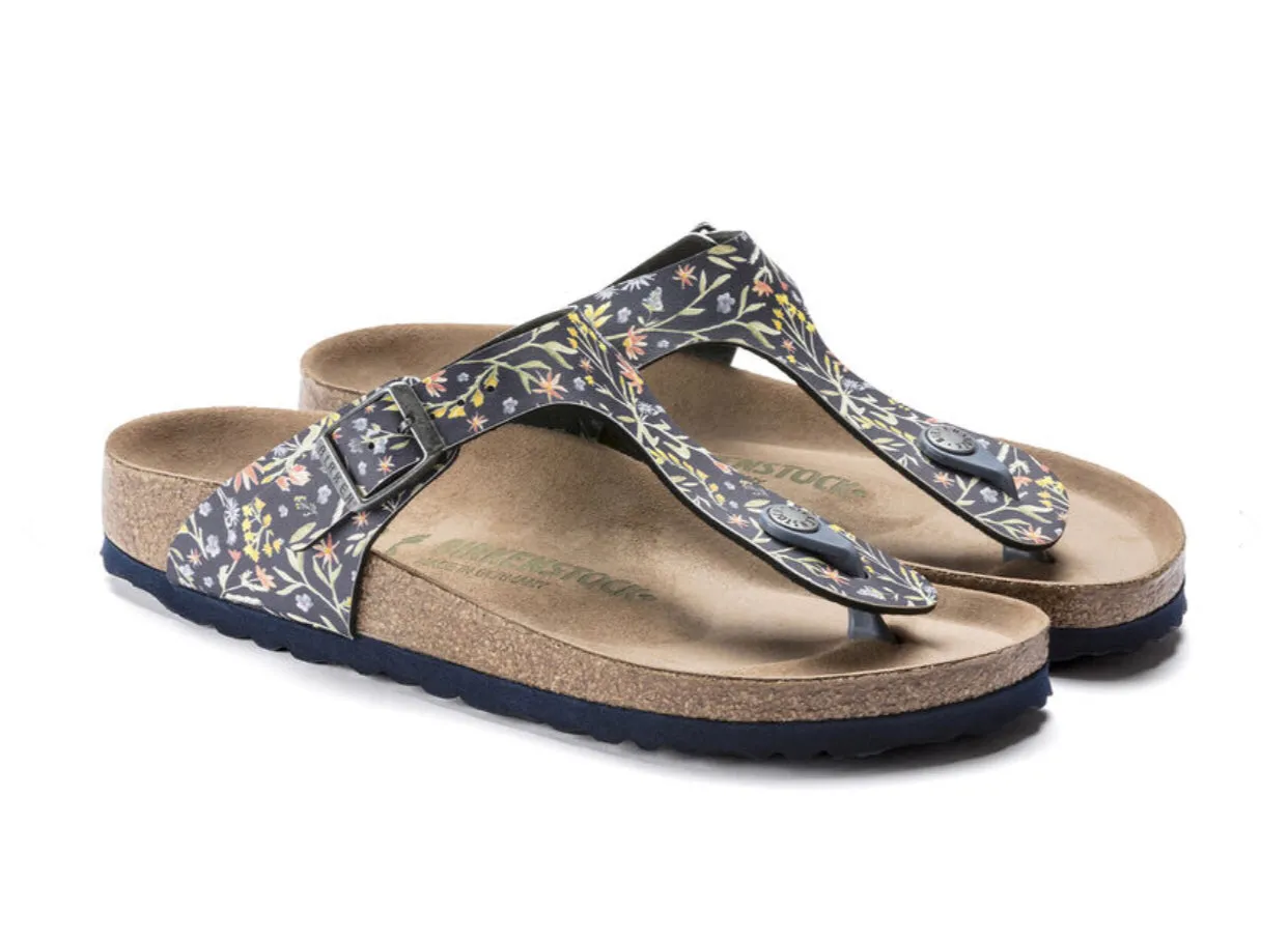 Birkenstock Gizeh Watercolor Flower Navy Vegan Made In Germany