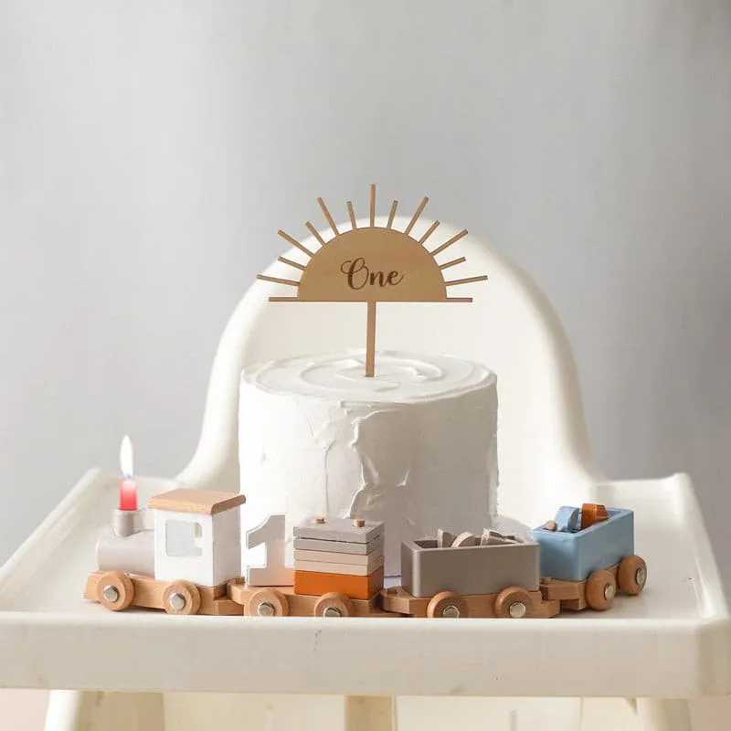 Birthday Wooden Toy Train. Perfect Gift for Toddler