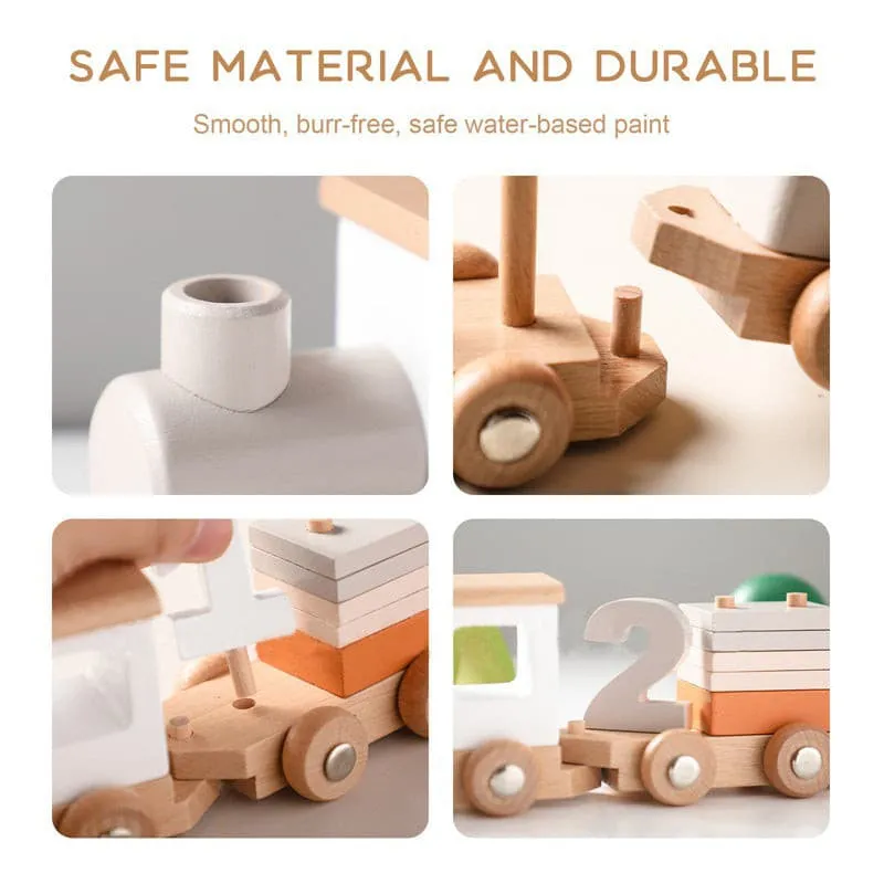 Birthday Wooden Toy Train. Perfect Gift for Toddler