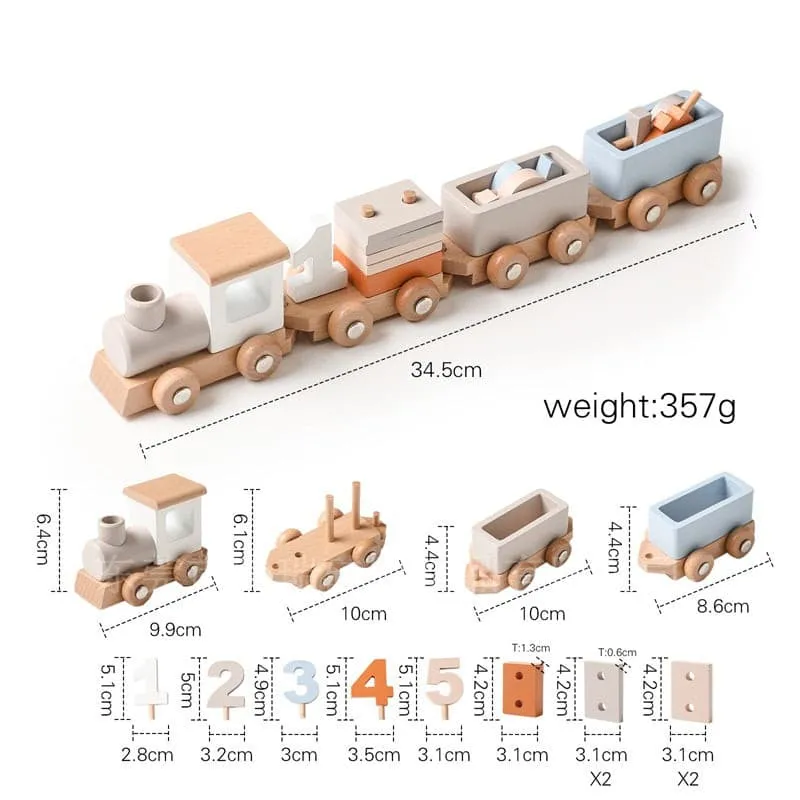 Birthday Wooden Toy Train. Perfect Gift for Toddler