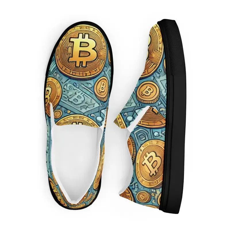 Bitcoin Slip on Canvas Shoes