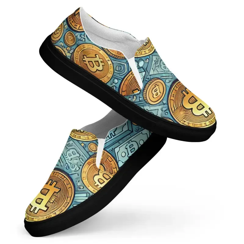 Bitcoin Slip on Canvas Shoes