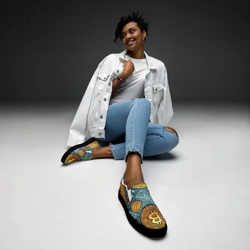 Bitcoin Slip on Canvas Shoes