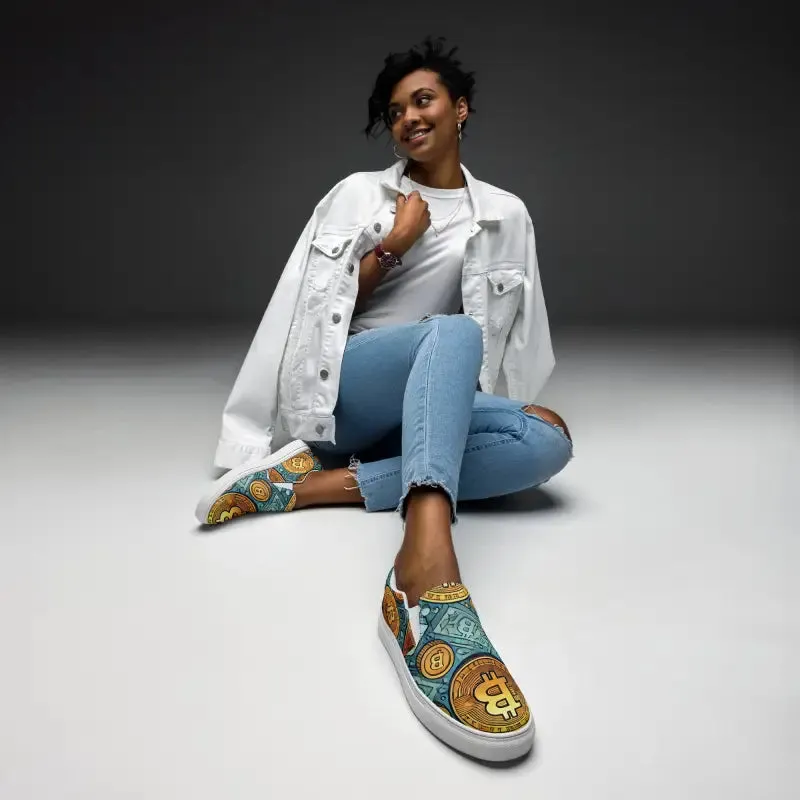 Bitcoin Slip on Canvas Shoes