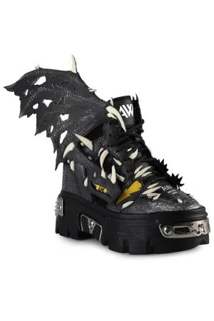 Black Guava Batwing Platform Sneakers