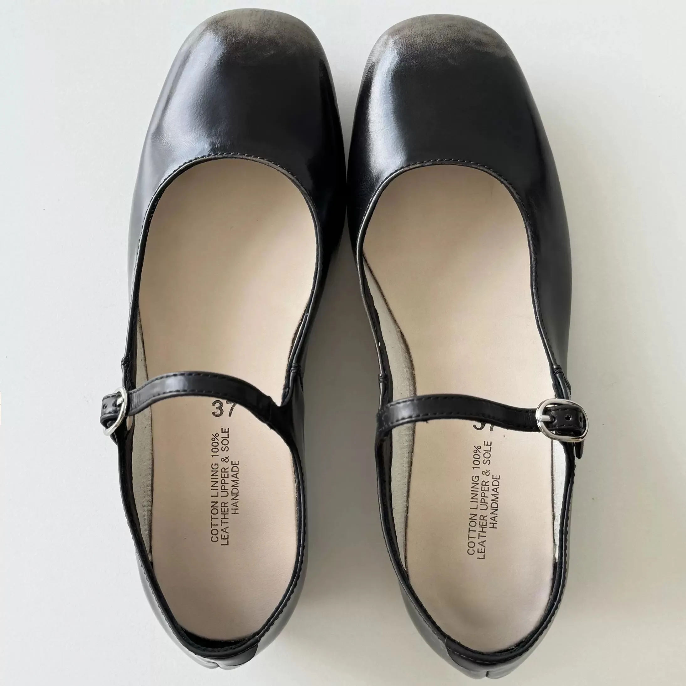 Black Leather Mary Jane Shoes