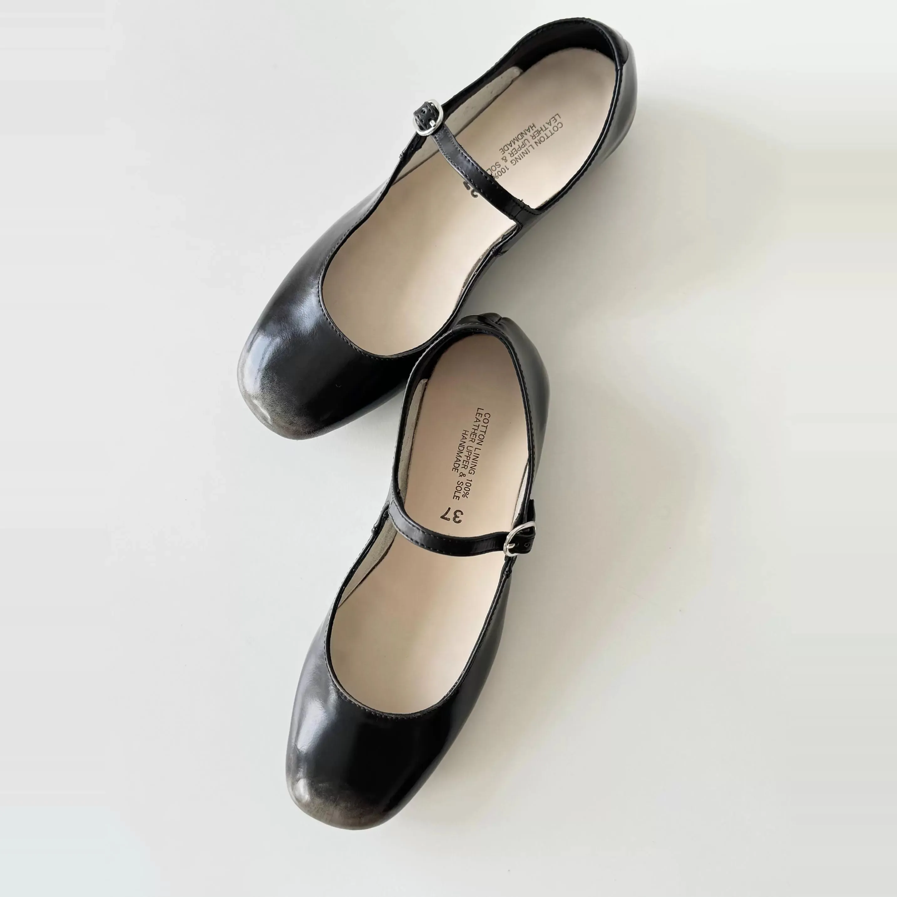 Black Leather Mary Jane Shoes