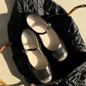 Black Leather Mary Jane Shoes