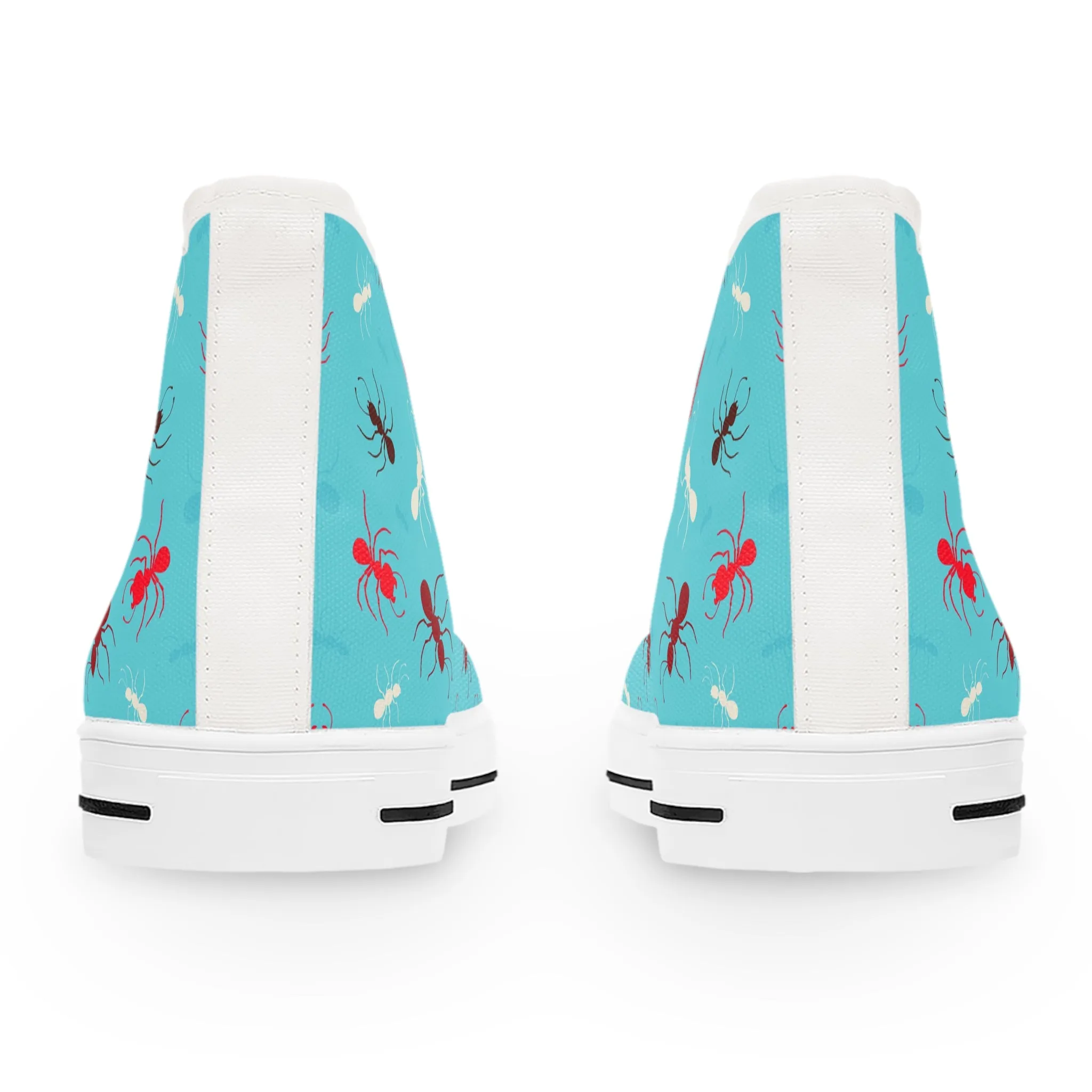 Blue and Red Fire Ant Women's High Top Sneakers