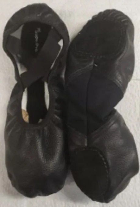 Bryn -- Stretch Leather Split Sole Ballet -- Black