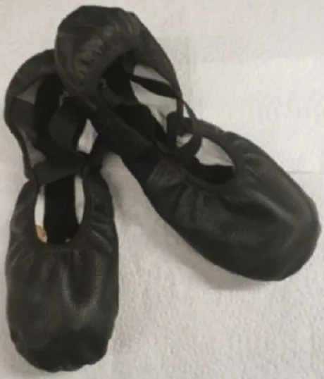 Bryn -- Stretch Leather Split Sole Ballet -- Black