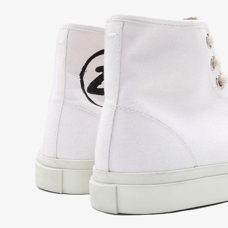Classic White Cotton Sneakers