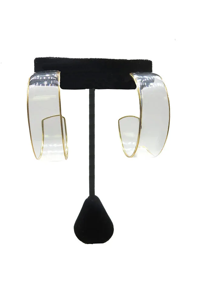 Clear Gold Flat Hoops