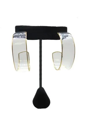 Clear Gold Flat Hoops