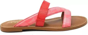 COACH Women's Harlan Signature Sandal Pink Lemonade Multi