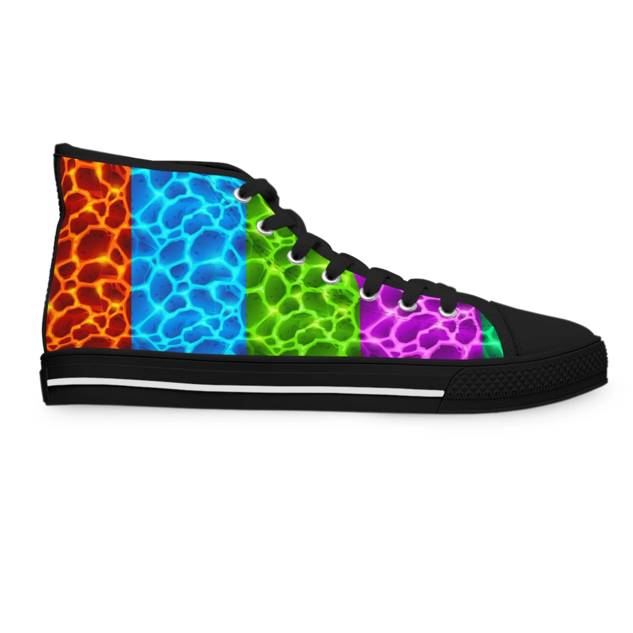 Colorful Lava Fire Women's High Top Sneakers